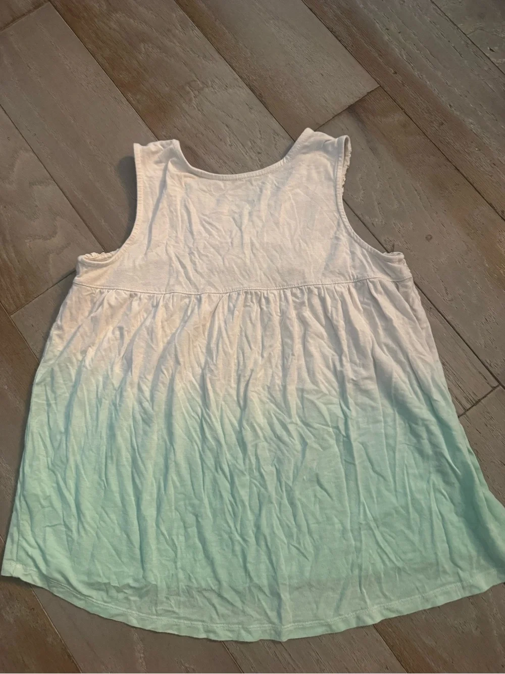 Justice White to Mint Green Ombre Crochet Tank Top